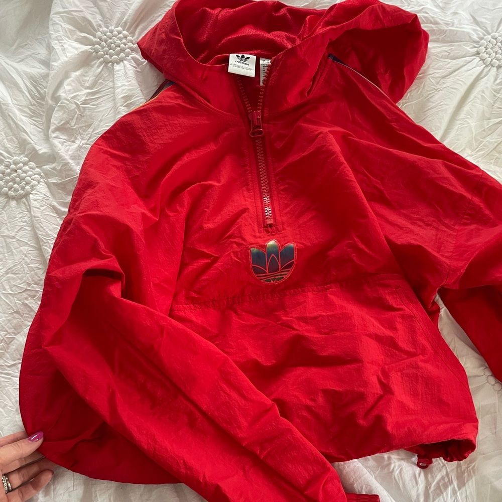 Adidas cropped jacket size large